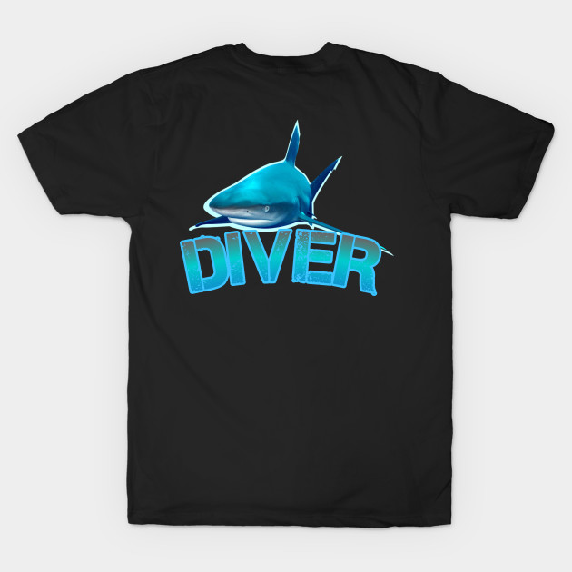 Shark diver by Coreoceanart